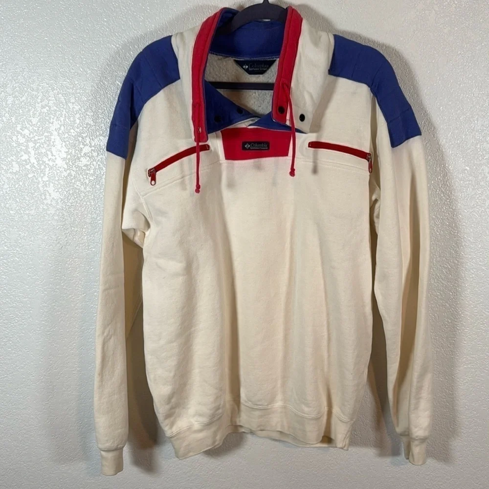 Columbia Vintage 90s 1/4 Snap Pop Over Sweatshirt Size Large